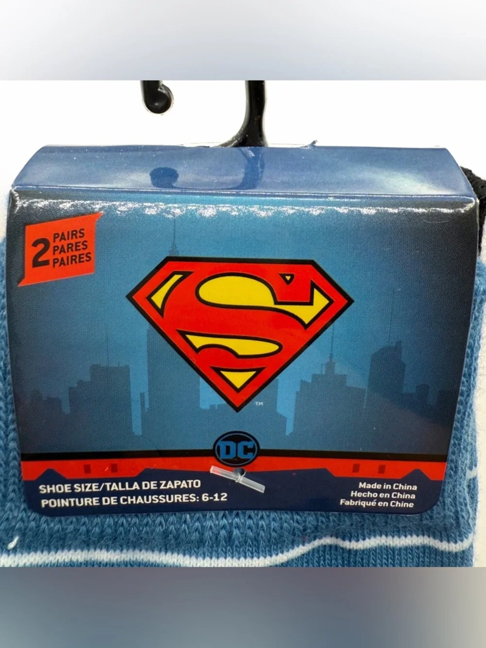 NWT New DC Comics Superman Crew Socks Mens Womens Superhero Gift Blue Red Comics